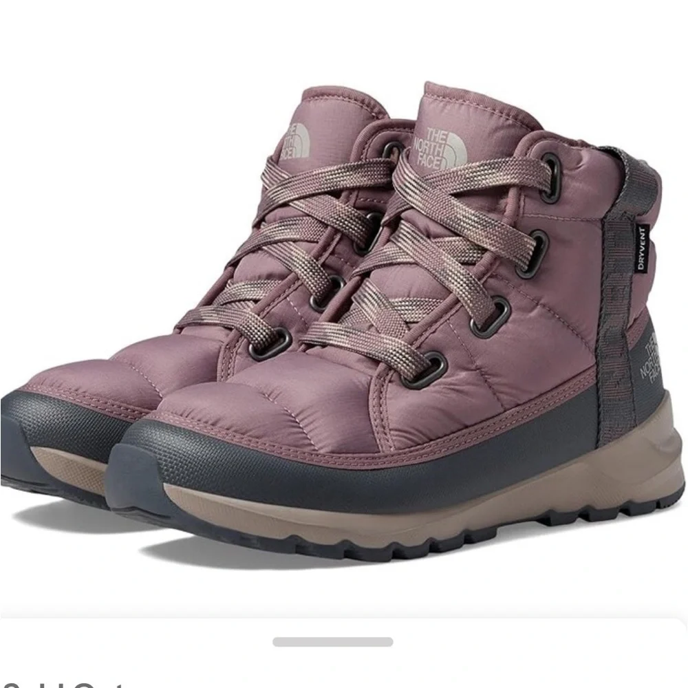 THE NORTH FACE THERMOBALL LACE UP SNOW WATERPROOF SNOW BOOTS SIZE 5 PURPLE